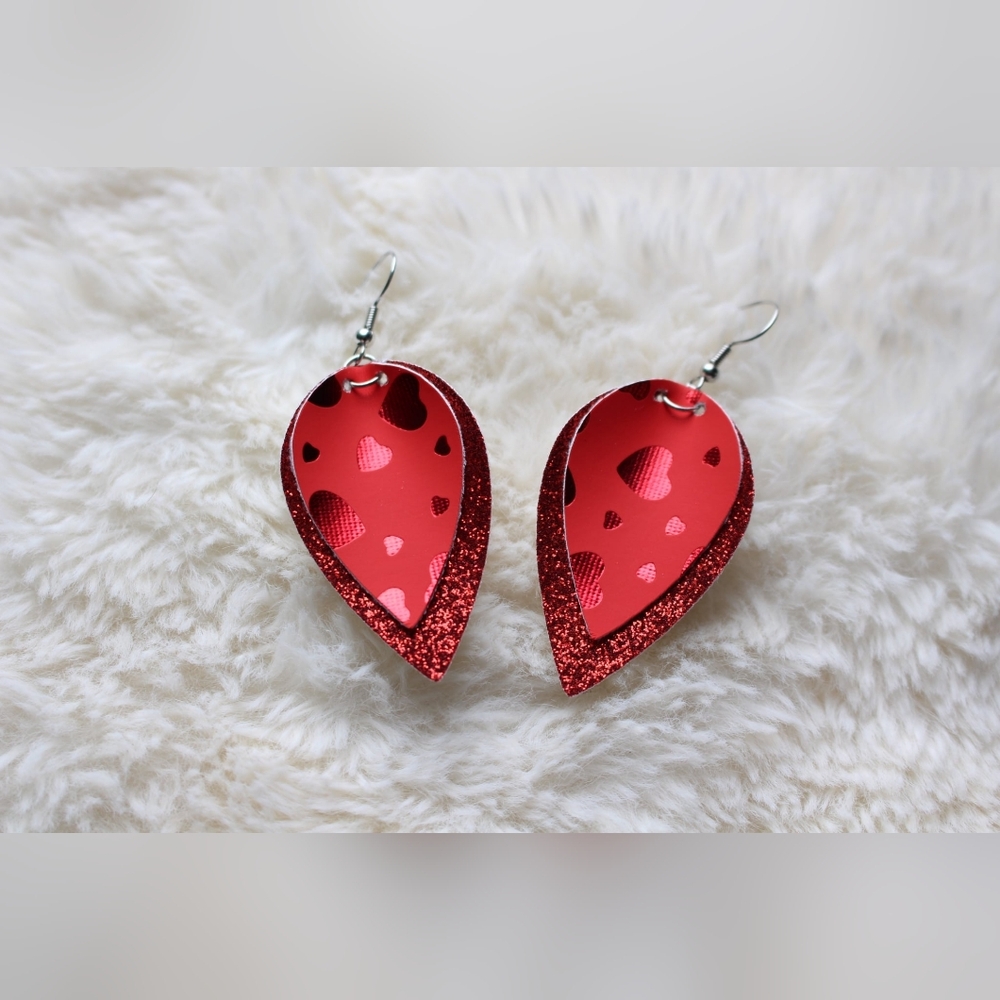 Handmade Valentine's Day Earrings - Picture 2 of 5